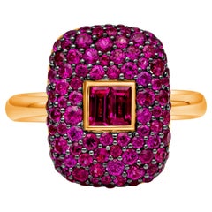 Roman Malakov 1.85 Carat Total Mixed Cut Red Ruby Fashion Ring