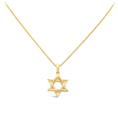 Roman Malakov Halskette und Weizenkette aus Gelbgold mit Davidstern-Anhänger