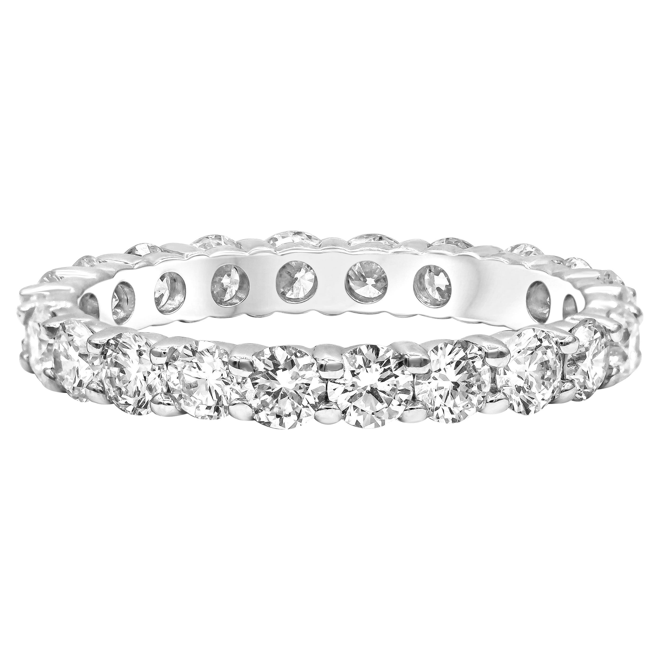 Roman Malakov 1.92 Carats Brilliant Round Diamond Eternity Wedding Band Ring For Sale