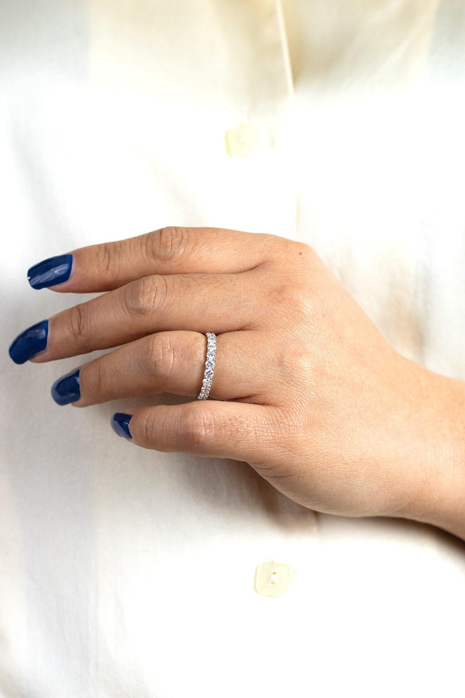 Contemporary Roman Malakov 1.92 Carats Brilliant Round Diamond Eternity Wedding Band Ring For Sale