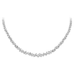 Roman Malakov 19,38 Karat Gesamt Fancy Form Mixed Cut Diamant Riviere-Halskette