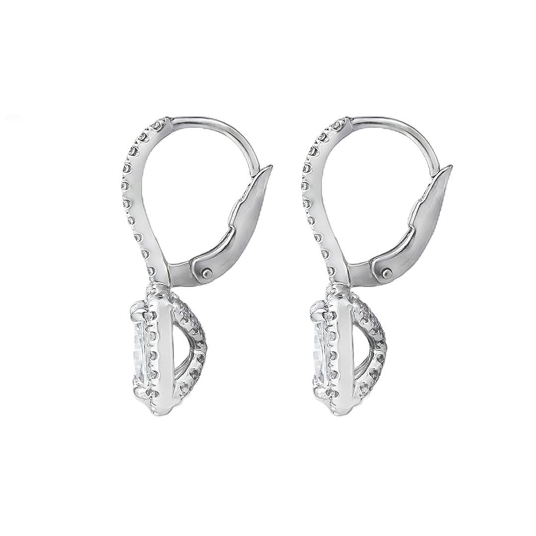 Roman Malakov Diamonds 1,99 Karat Diamant-Halo-Ohrringe mit Kissenschliff aus Weißgold im Zustand „Neu“ im Angebot in New York, NY