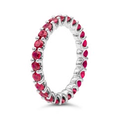 Roman Malakov 1.99 Carats Total Round Brilliant Cut Ruby Eternity Wedding Band