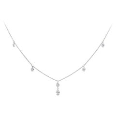 Roman Malakov 2.01 Carat Total Oval Cut Diamond Fashion Pendant Necklace