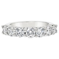 Roman Malakov, 2.01 Carats Brilliant Round Seven-Stone Diamond Wedding Ring