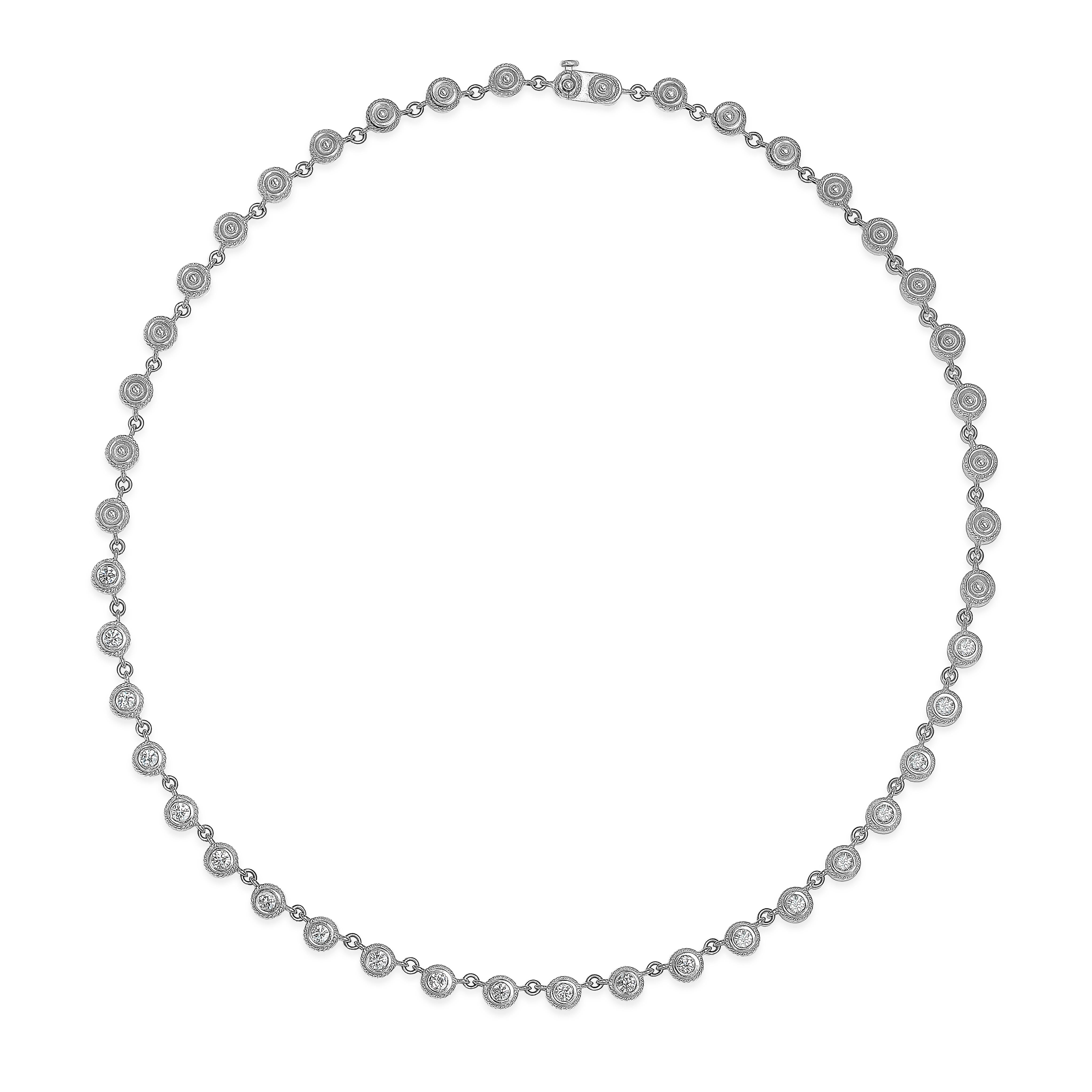 Contemporary Roman Malakov, 2.03 Carat Round Diamonds by the Yard Necklace For Sale
