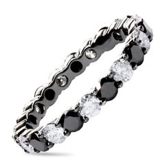 Roman Malakov 2.06 Alternating Black and White Diamond Eternity Wedding Band