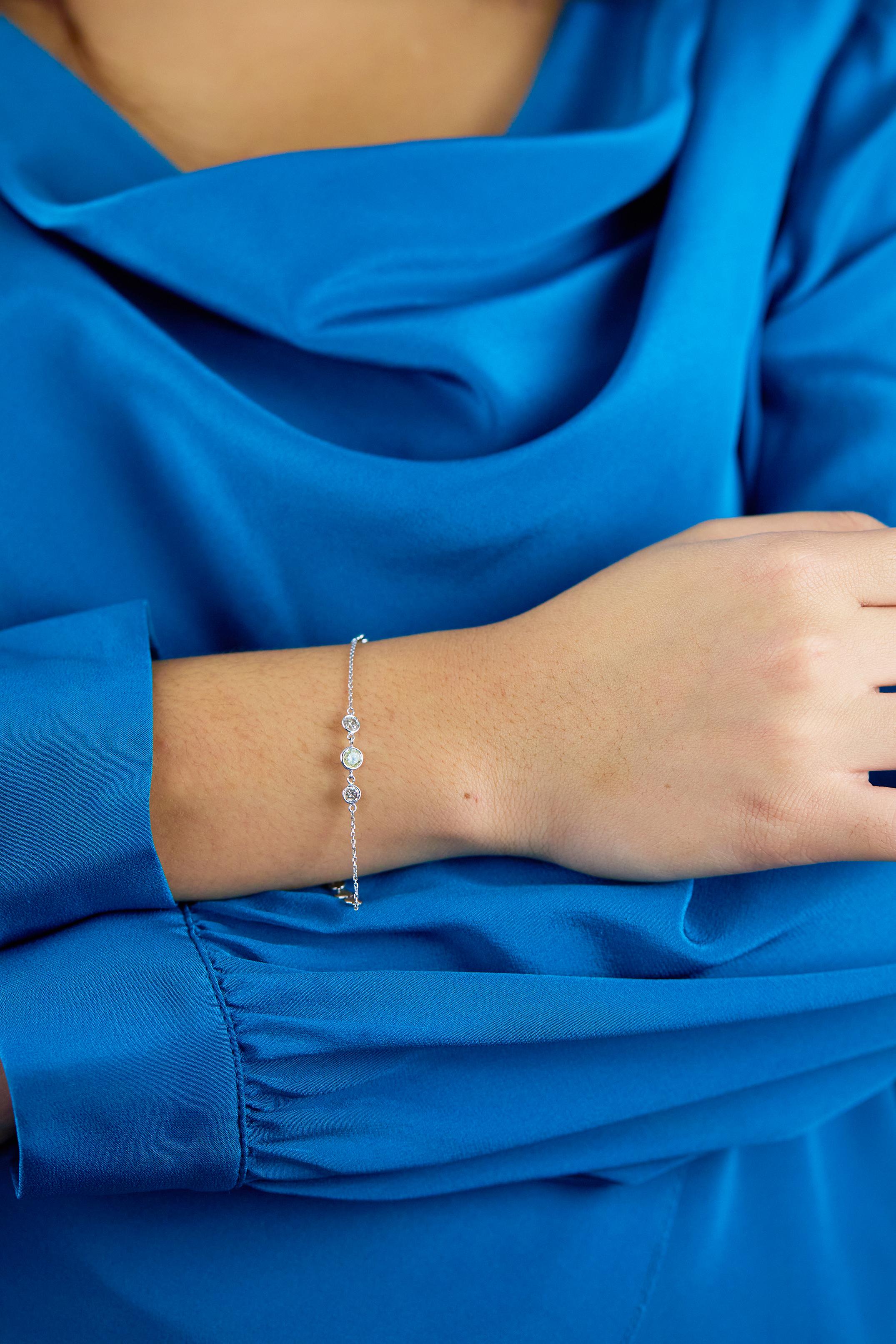 Taglio rotondo Roman Malakov Diamonds Bracciale con diamanti marroni e gialli da 2,08 carati totali a taglio rotondo in vendita