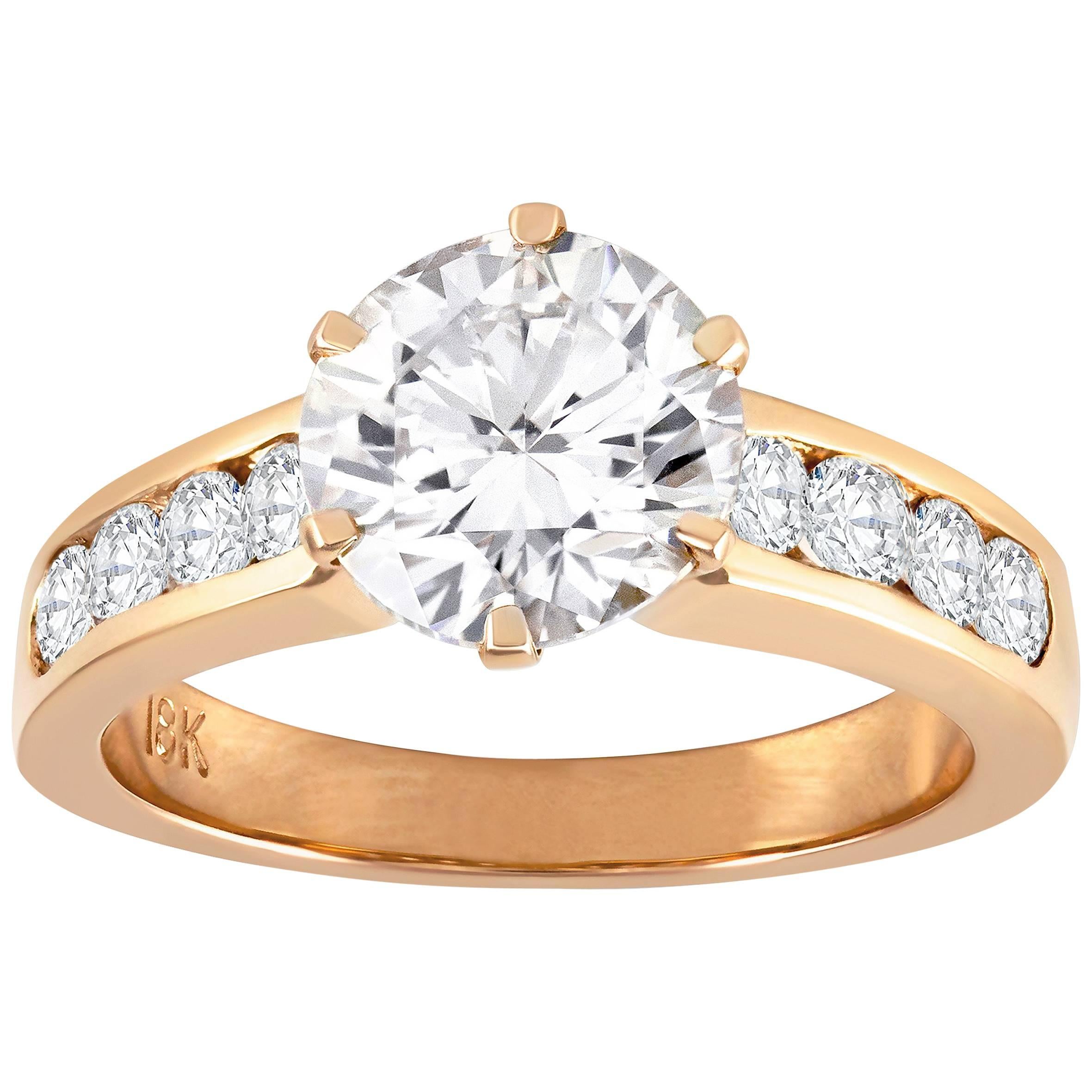 Roman Malakov Diamonds 2.15 Carats Round Brilliant Cut Diamond Rose Gold Engagement Ring