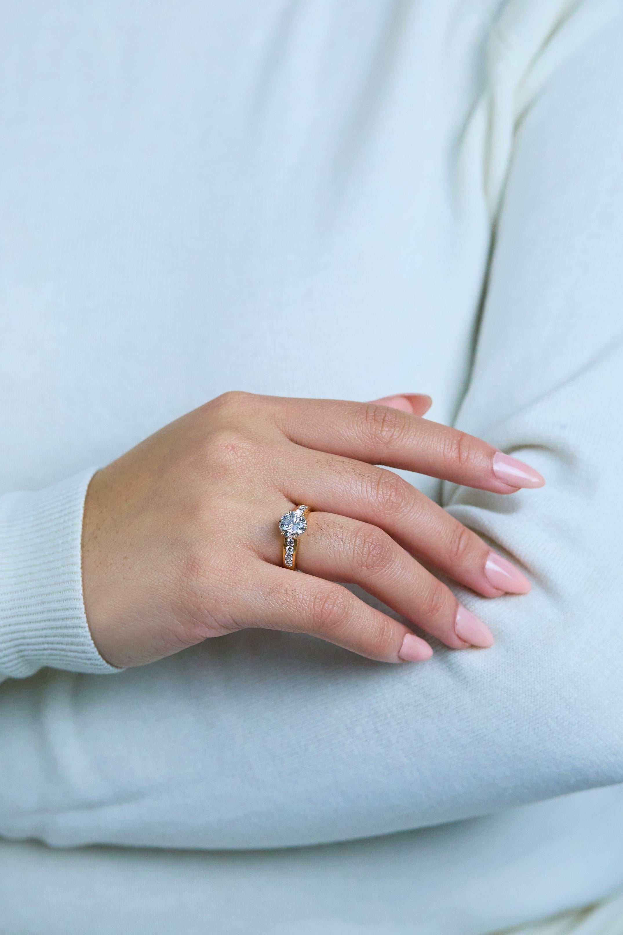 round rose gold engagement ring