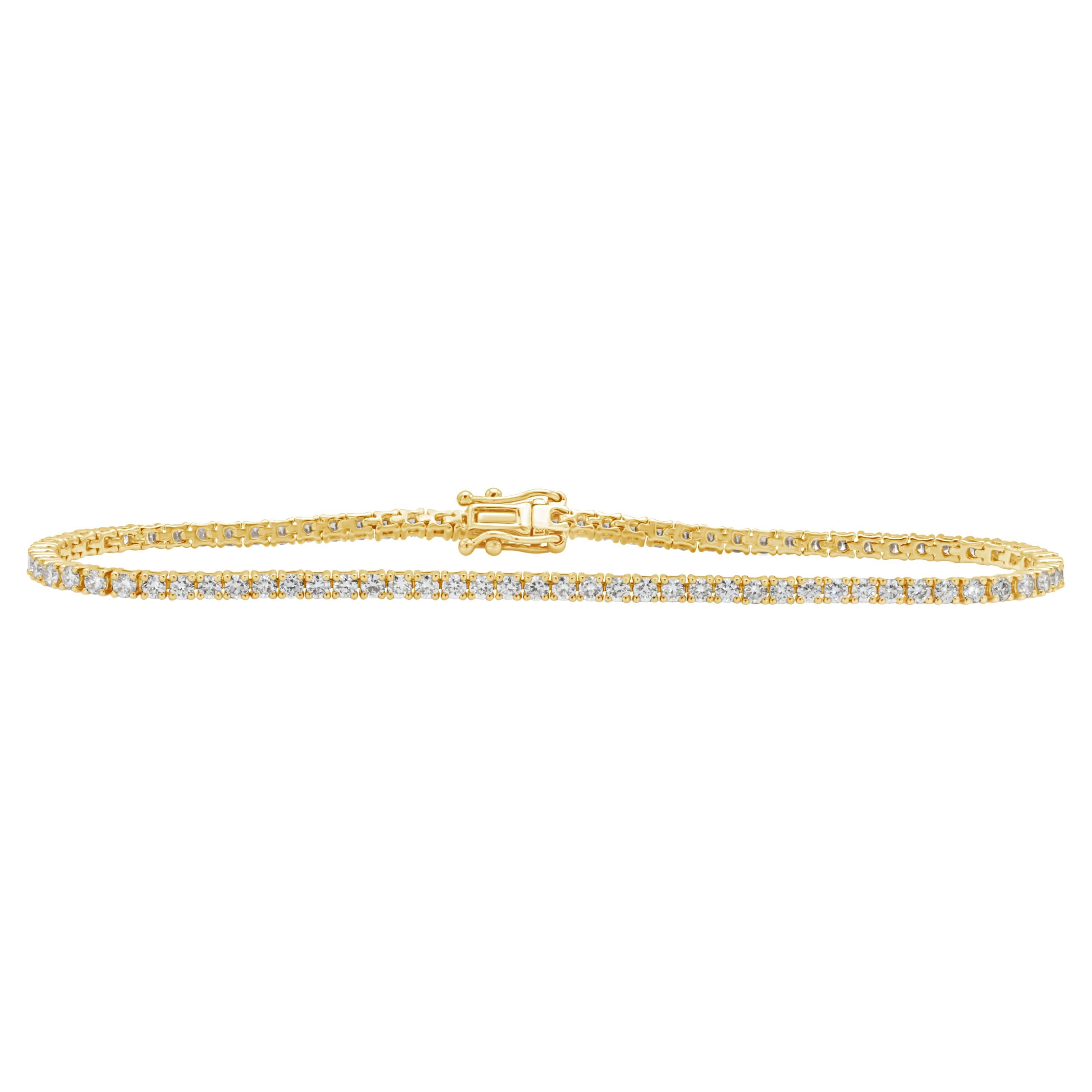 Roman Malakov Bracelet tennis en diamants de forme ronde brillants de 2.16 carats au total en vente