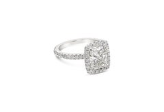 Roman Malakov 2.20 Carats Cushion Cut Diamond Halo Engagement Ring in White Gold