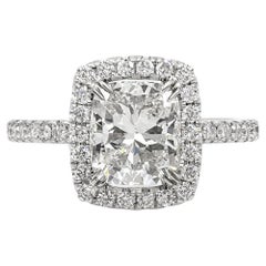 Roman Malakov, bague de fiançailles halo de diamants taille coussin de 2.20 carats