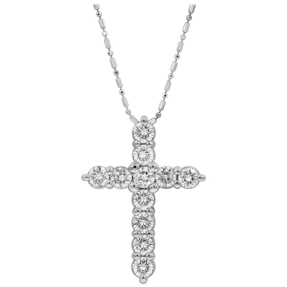 Tiffany and Co. 4.75 Carat Diamond Cross Pendant Necklace at 1stDibs ...