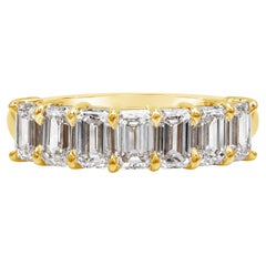 Roman Malakov 2.25 Carats Total Emerald Cut Diamond Seven-Stone Wedding Band