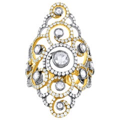 Roman Malakov Filigraner Modering mit 2,25 Karat Diamant im Rosen- und Rundschliff