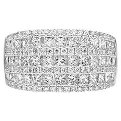 Roman Malakov 2.27 Carat Total Princess Cut Diamonds Triple Rows Fashion Ring