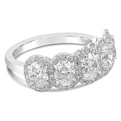 Roman Malakov 2.36 Carats Total Oval Cut Diamond Five-Stone Halo Wedding Band