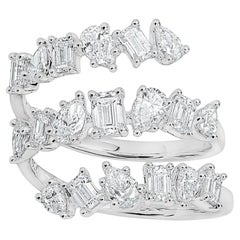 Roman Malakov 2.39 Carats Pear & Baguette Diamond Wrap White Gold Fashion Ring