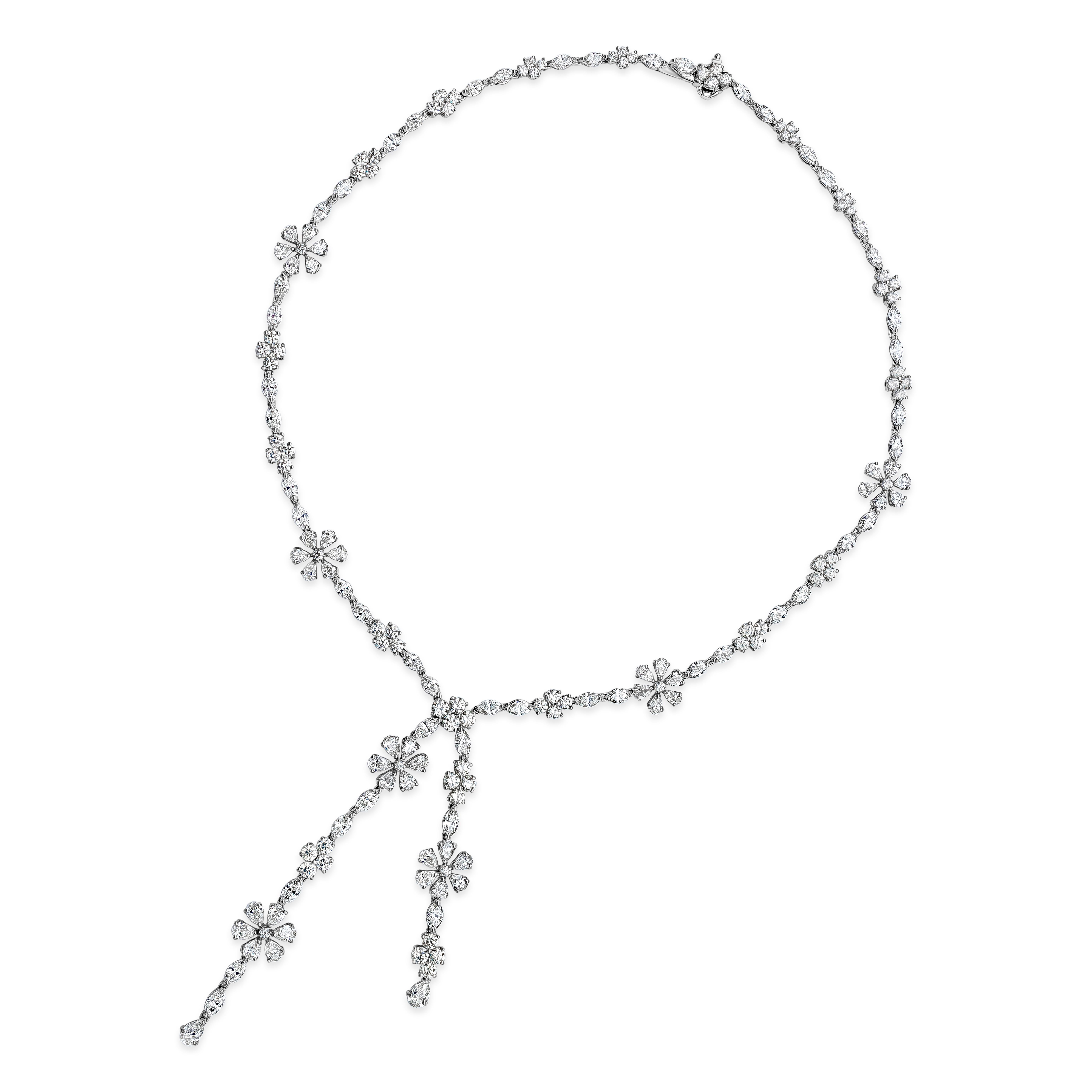 Contemporain Roman Malakov, collier à motif de fleurs de 24,77 carats au total, taille mixte en vente