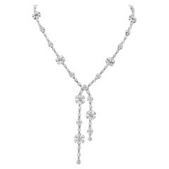 Roman Malakov 24.77 Carats Total Mixed-Cut Diamond Flower-Motif Necklace