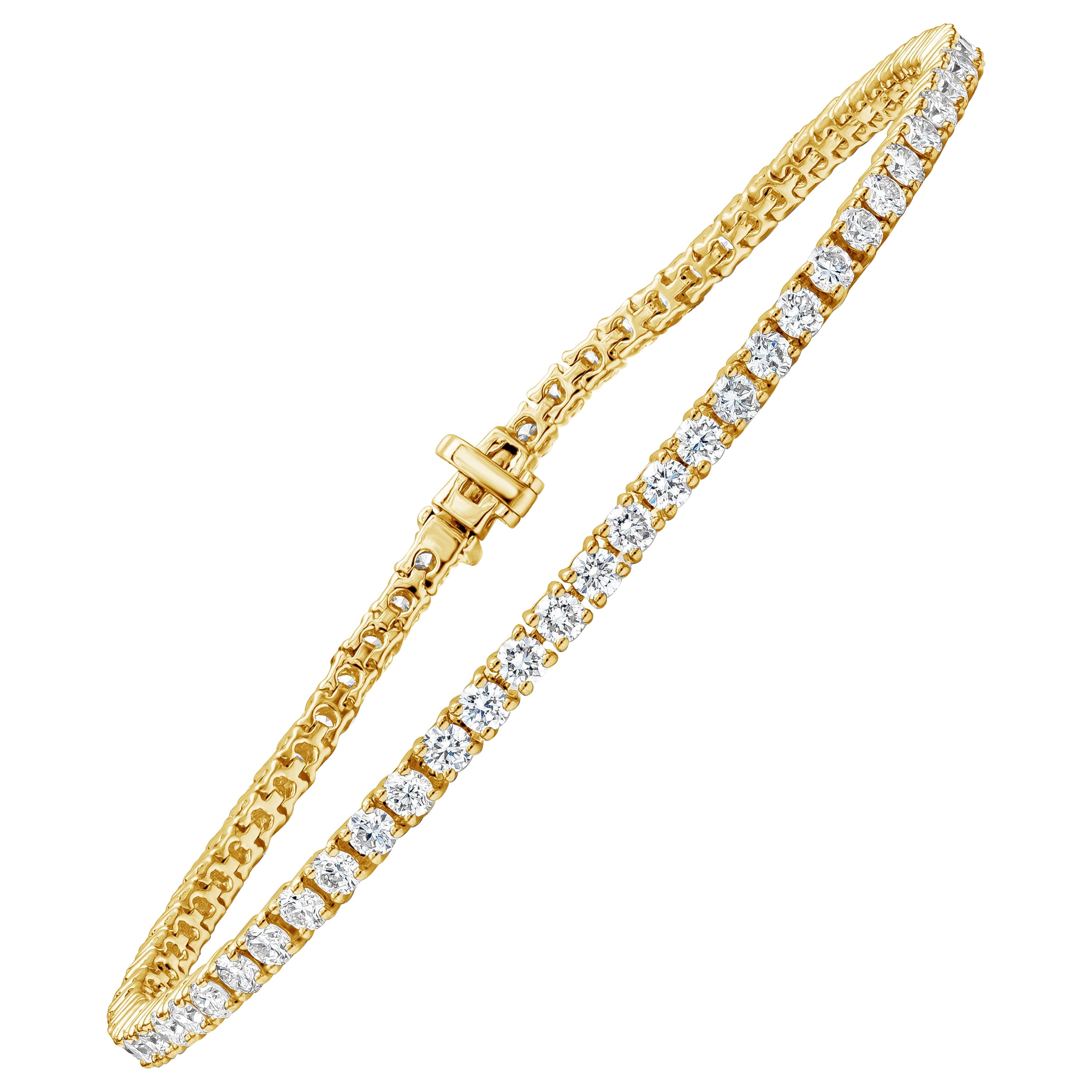 Roman Malakov 2,50 Karat Diamant mit rundem Brillantschliff 18K Tennisarmband