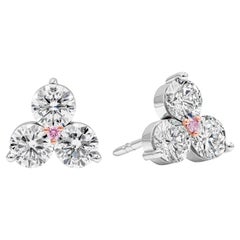 Roman Malakov 2.51 Carat Round Diamond Cluster Stud Earrings