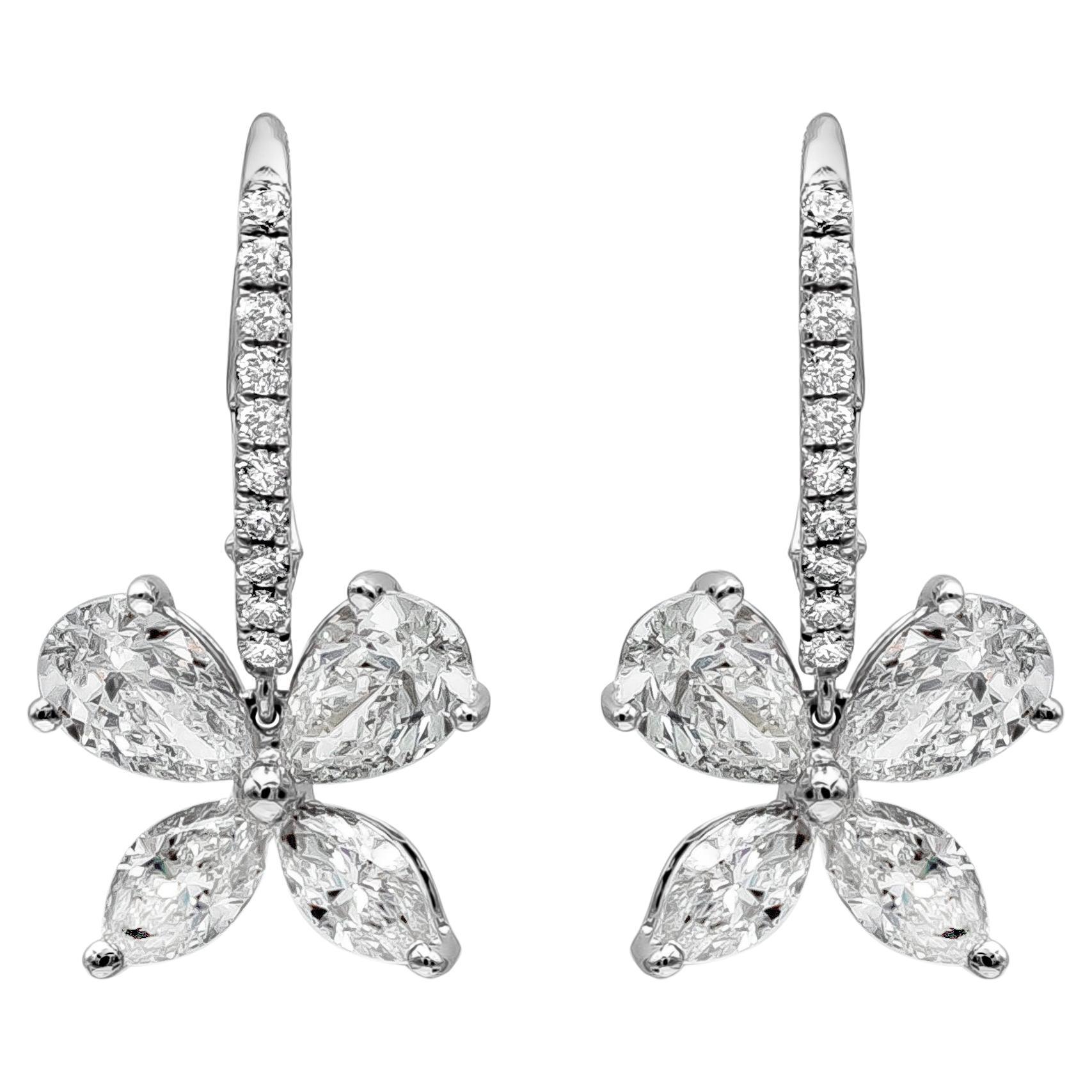 Roman Malakov, pendants d'oreilles en diamants de formes mixtes de 2,54 carats au total