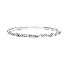 Roman Malakov Pulsera de tenis extensible con diamantes talla redonda total de 2,54 quilates