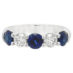 Roman Malakov 2.56 Carats Total Round Cut Sapphire & Diamond Five-Stone Ring