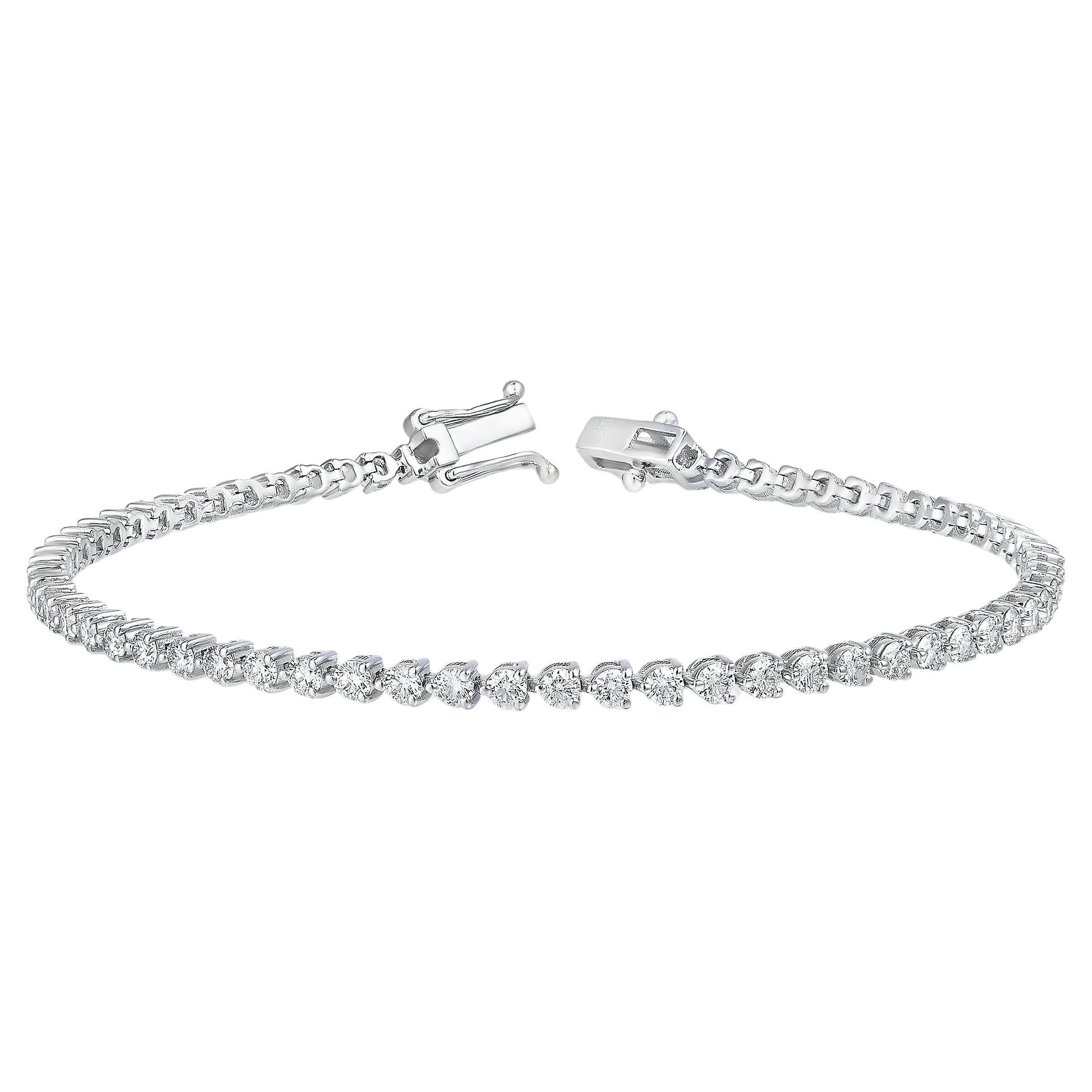 Roman Malakov Pulsera de tenis de diamantes redondos talla brillante de 2,57 quilates