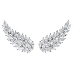 Roman Malakov 2.57 Carats Total Marquise Cut Diamond Wing Crawler Ohrringe