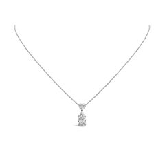 2.60 Carats Total Pear & Heart Shape Diamond Pendant Necklace in Platinum