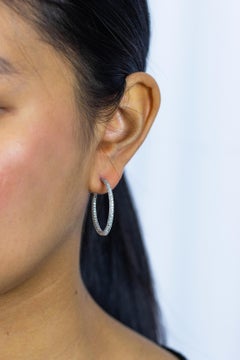 Roman Malakov 2.61 Carats Total Brilliant Round Diamond Micro-Pave Hoop Earrings