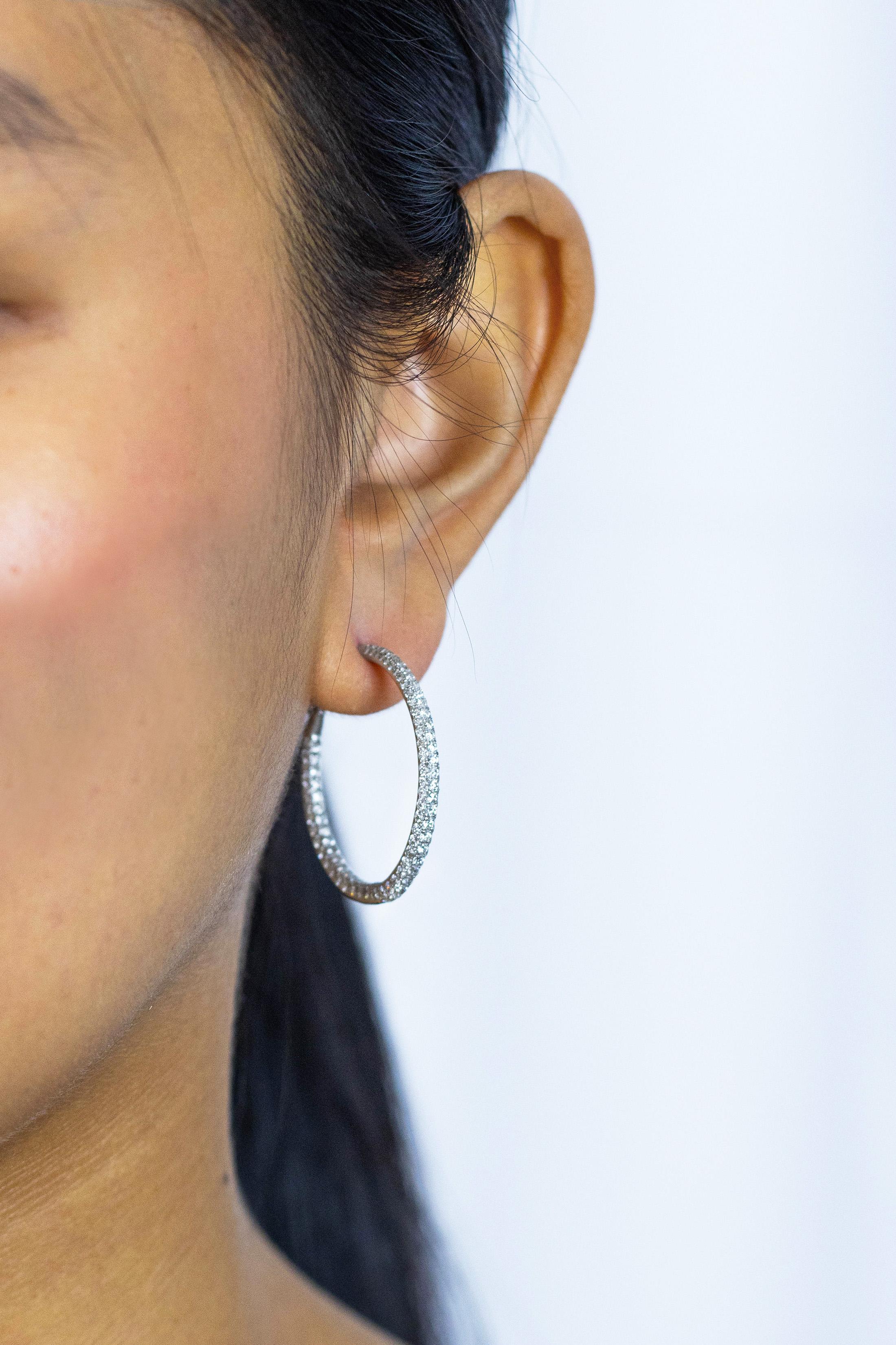 micro pave hoop earrings