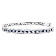 Roman Malakov Pulsera Alternante de Zafiro Azul y Diamantes de 2,63 Quilates