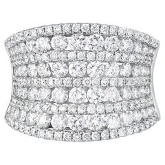 Roman Malakov 2.67 Carat Round Cut Diamond Concave Band in White Gold