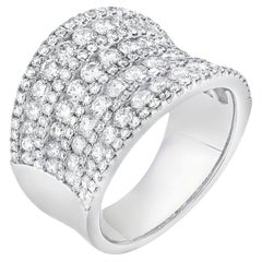 Roman Malakov 2.67 Carat Round Cut Diamond Concave Band in White Gold