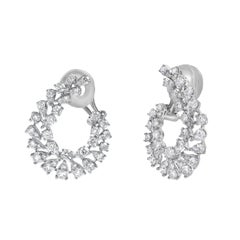 Roman Malakov 2.70 Carats Total Mixed-Cut Diamond Swirl Earrings in White Gold