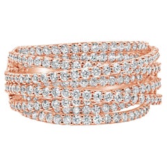 Roman Malakov 2.74 Carats Total Round Diamond Multi-Row Galaxy Fashion Ring 