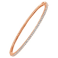 Roman Malakov Bracelet jonc d'éternité avec diamants taille ronde de 2.79 carats au total