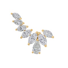 Roman Malakov 2.96 Karat Total Marquise & Birne Form Diamant Climber Ohrringe