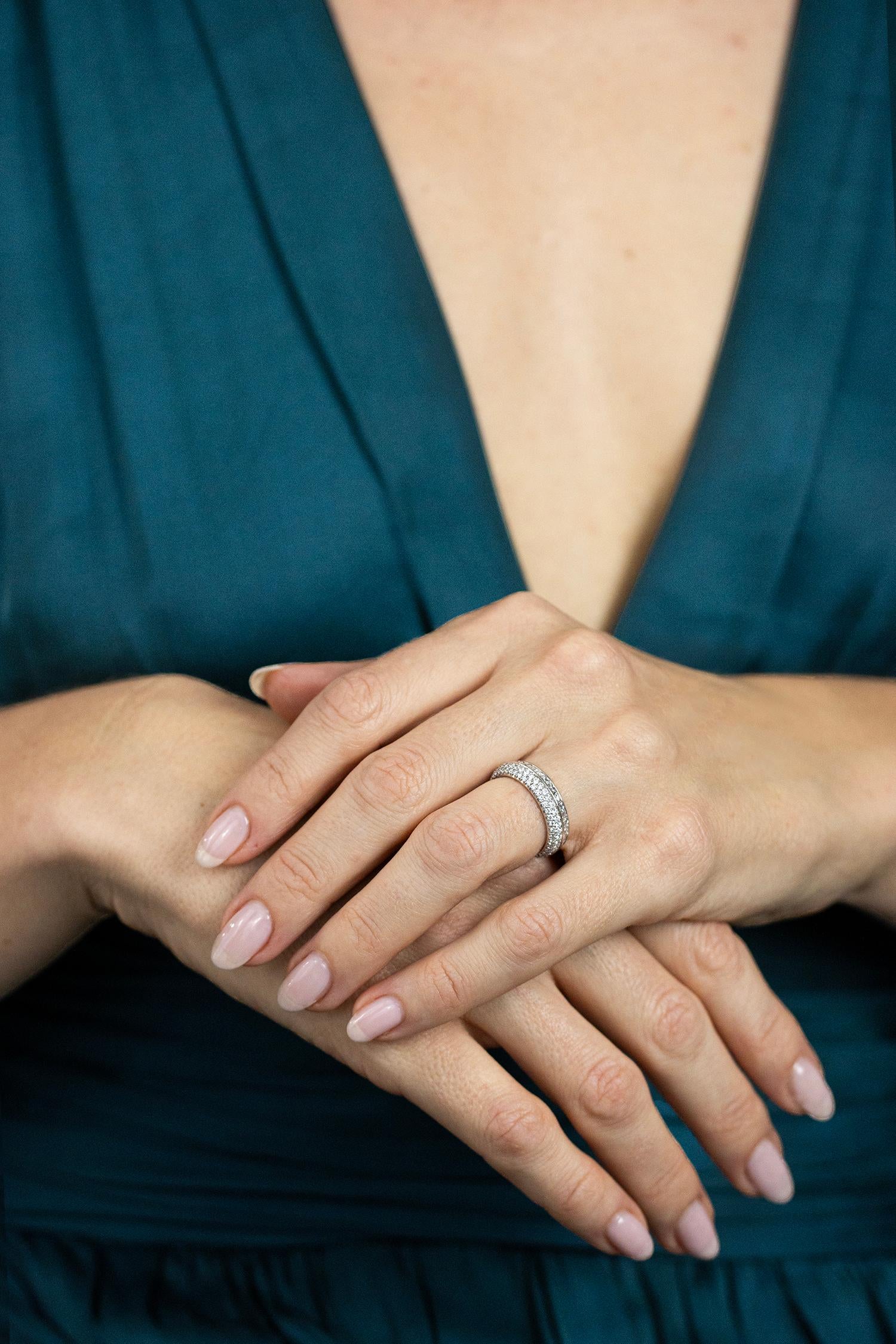 round and emerald cut wedding band