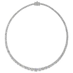 Roman Malakov 29.88 Carats Total Round Brilliant Cut Diamond Riviera Necklace