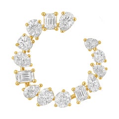 Roman Malakov 3,01 Karat Diamant-Ohrringe mit gemischtem Schliff in Gelbgold