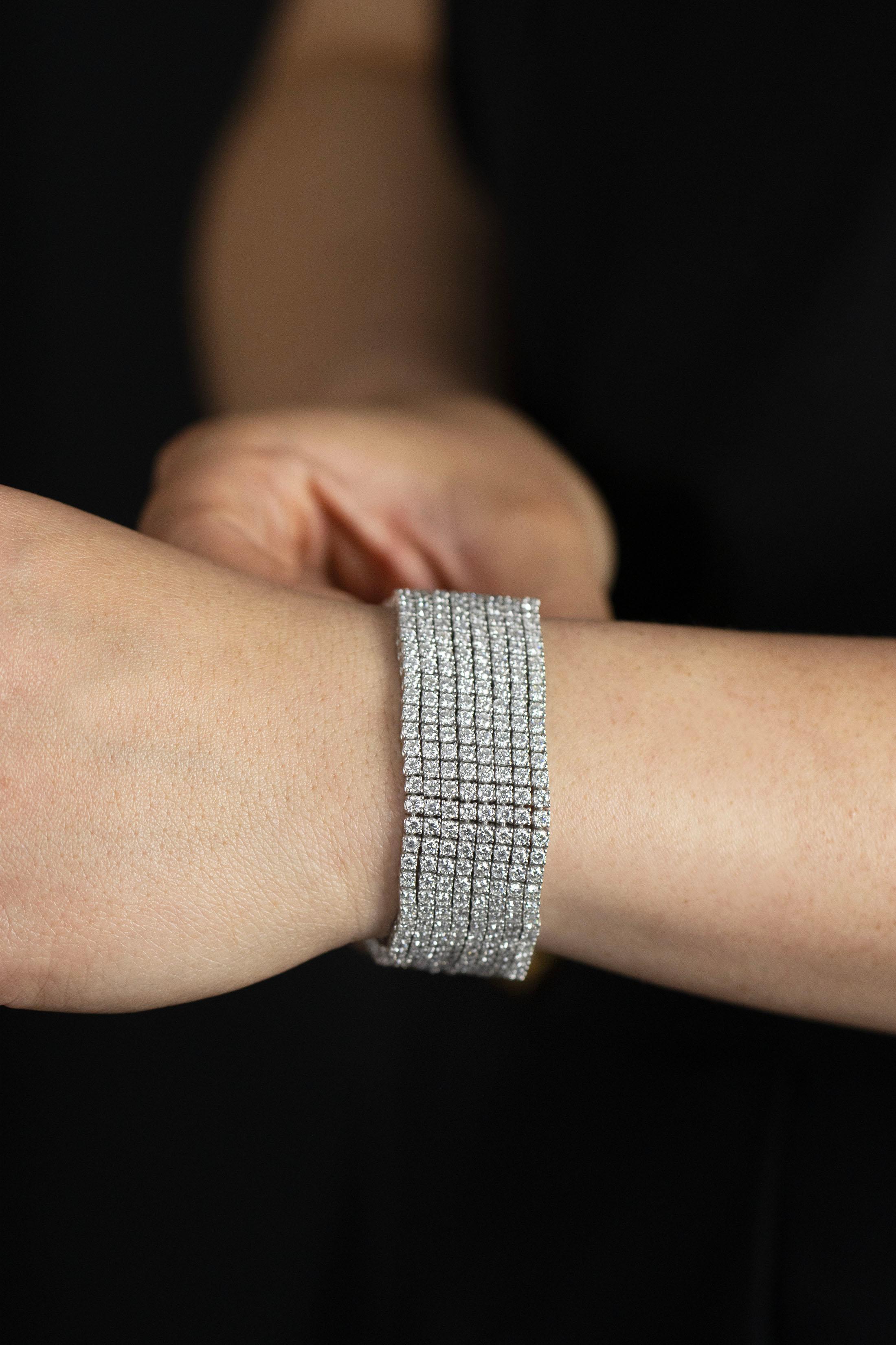 multi row diamond bracelet