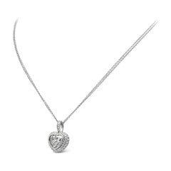 Roman Malakov 3.05 Carats Heart Shape Diamond Halo Pendant Necklace