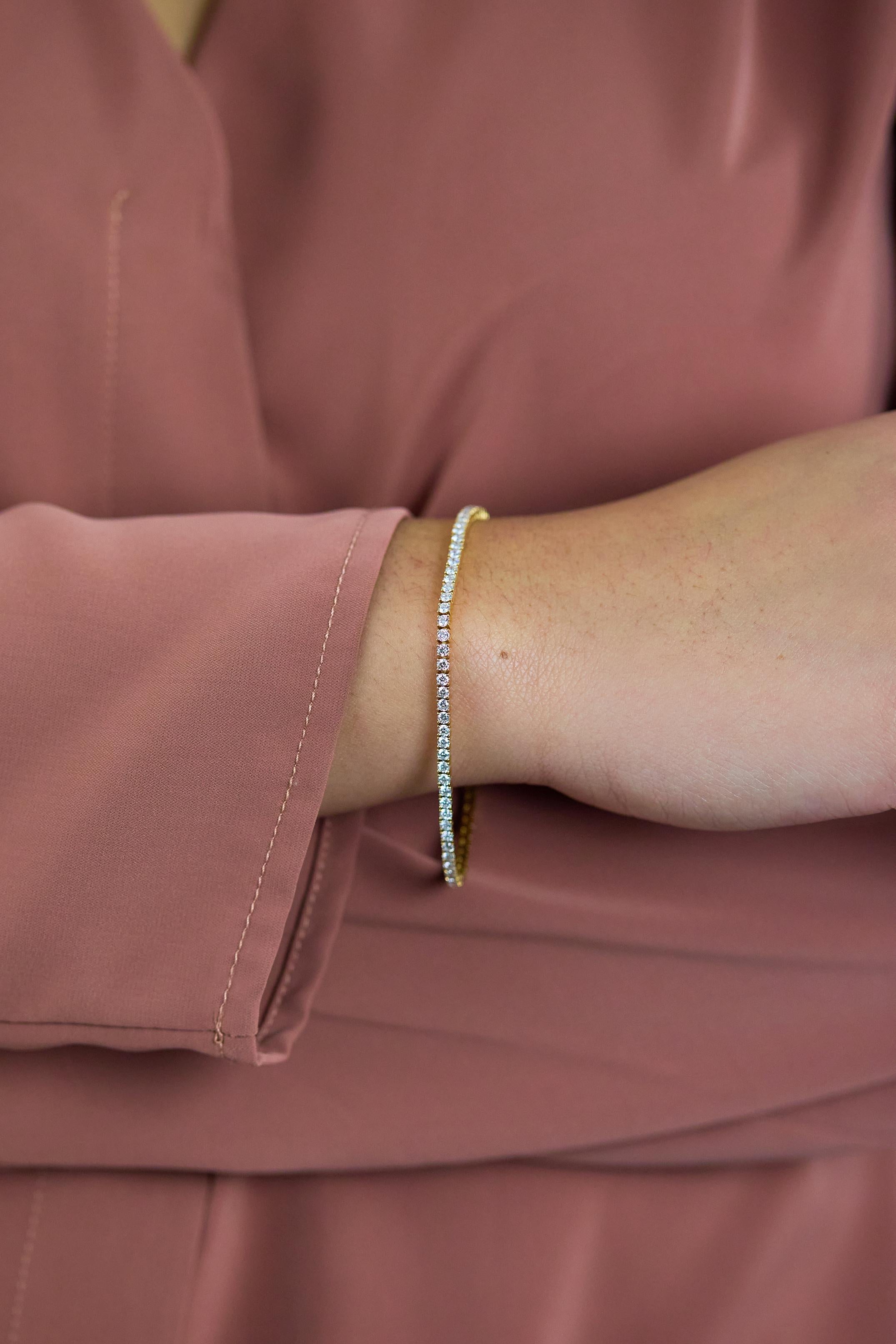 da uomo o donna Roman Malakov Diamonds Bracciale da tennis con diamanti rotondi taglio brillante da 3.07 carati totali