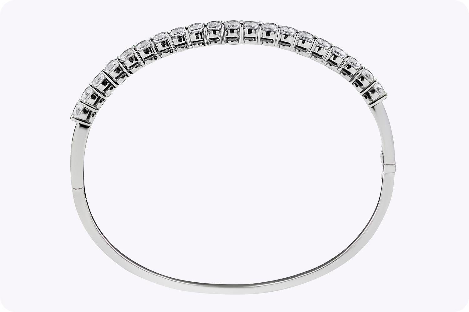 Roman Malakov 3,12 Karat Total Brillant Rund Form Diamant Armreif Armband (Moderne) im Angebot