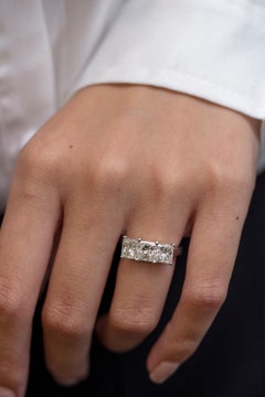 Roman Malakov 3.13 Carats Total Princess Cut Diamond Three-Stone Wedding Band